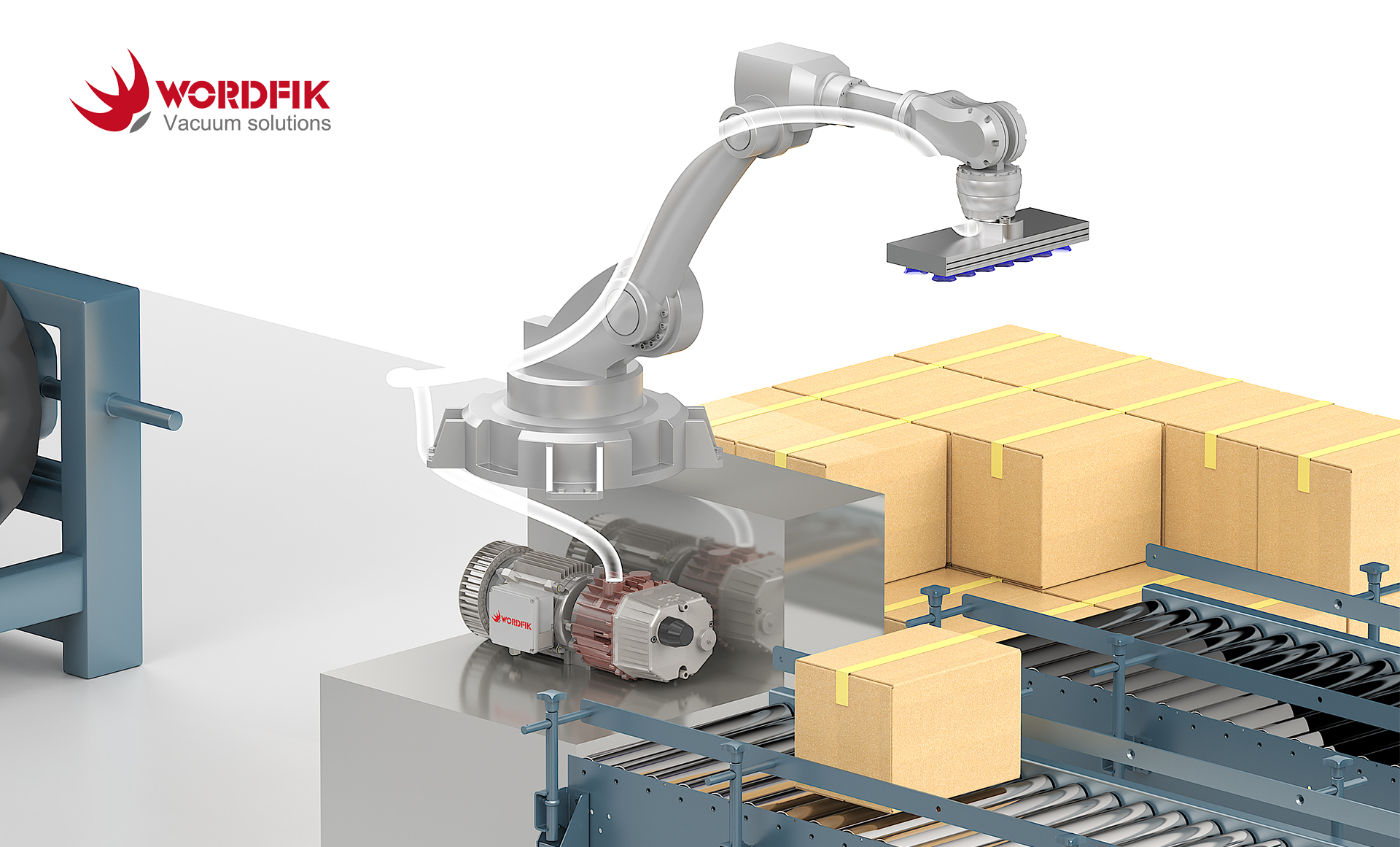 dry rotary vane vacuum pump for small robotic arm